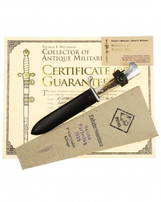 © DGDE GmbH - Souvenir Knife «Reichsparteitag Nürnberg 1935» with Original Paper Sack by Puma Solingen