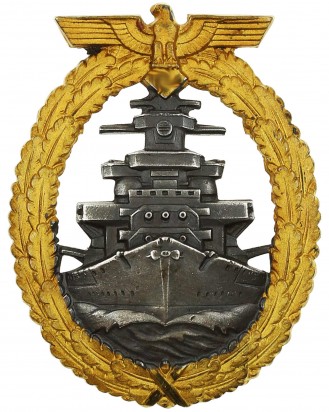 © DGDE GmbH - Kriegsmarine High Seas Fleet Badge by Adolf Bock Schwerin Berlin