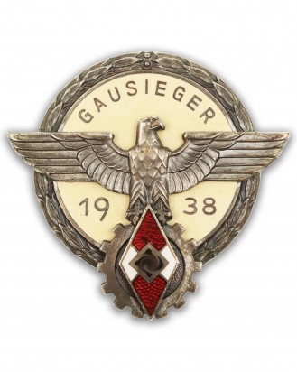 © DGDE GmbH - Знак Гитлерюгенд победителя спортивного соревнования GAUSIEGER 1938 г. - G. Brehmer Markneukirchen