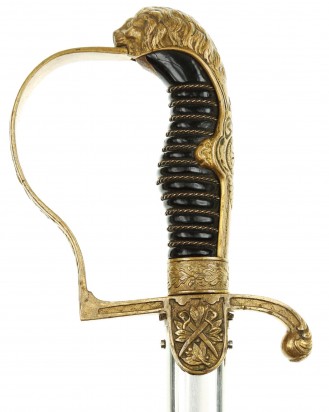 © DGDE GmbH - German Lion Head of the Prussian Cavalry Officer's Sword by ACS Solingen