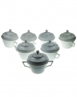 © DGDE GmbH - KPM Porcelain Service: Soup cups with lid - KURLAND 00 white
