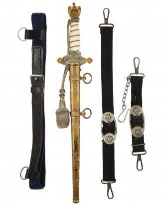 © DGDE GmbH - Navy Officer Dagger [2nd Model] with Hangers by WKC Solingen