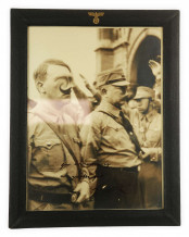 Adolf Hitler Widmungsbild im Rahmen mit Expertise