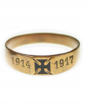 1. Weltkrieg patriotischer Fingerring mit Eisernem Kreuz