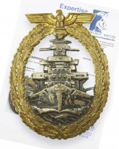 Kriegsmarine High Seas Fleet Badge by Adolf Bock Schwerin Berlin