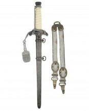 Army Officer’s Dagger with Double Etched Blade, Knot Hangers by Emil Voos Solingen