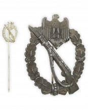 Квалификационный «Пехотный штурмовой знак в серебре» и миниатюра