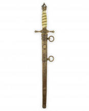 Imperial Naval Dirk [M1905] with Damascus Blade and Ivory Grip by WKC Solingen