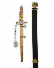 Imperial Navy Dagger for Naval Officers with Ivory Handle, Portepee & Belt