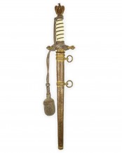 Navy Officer Dagger [2nd Model] with Navy-Knot & Hammered Scabbard by Alcoso Solingen