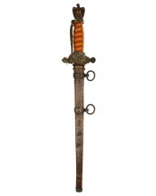 Navy Officer Dagger [2nd Model] with Knot and Hammered Scabbard by WKC Solingen