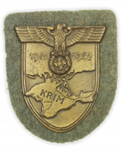 Krimschild 1941 - 1942 mit feldgrauer Tuchunterlage