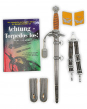 Luftwaffe Dagger [1937] with Hangers and Portepee by SMF Solingen, collar tabs & pauldrons by Kurt Rudi Schmidt