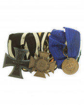 First War German Medal Bar with three badges
