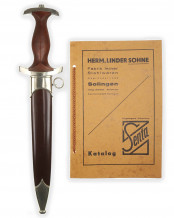 SA Dienstdolch [Frühe Fertigung] mit Katalog – Herm. Linder & Söhne Solingen