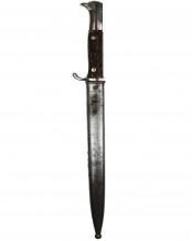 Stag-Gripped Single Etched Long Bayonet by E. Pack & Söhne Solingen