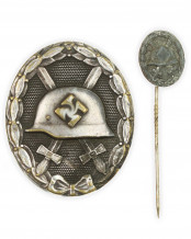 German Wound Badge Silver 1939 and Miniature