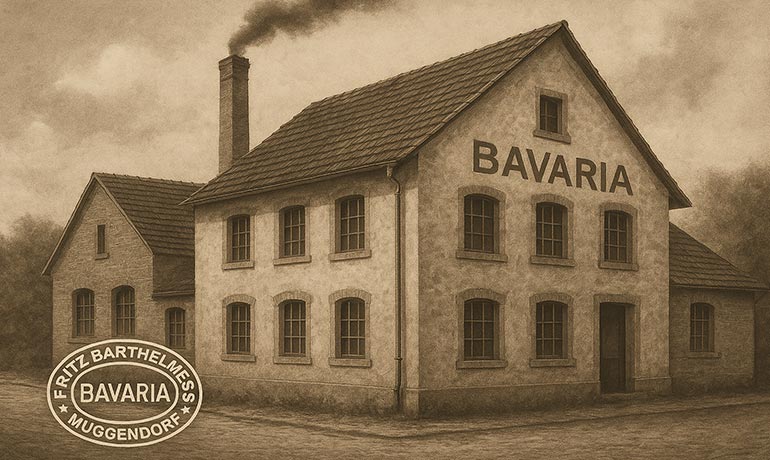 Historische Fabrik oder Firmenansicht Fritz Barthelemes (BAVARIA) in Muggendorf