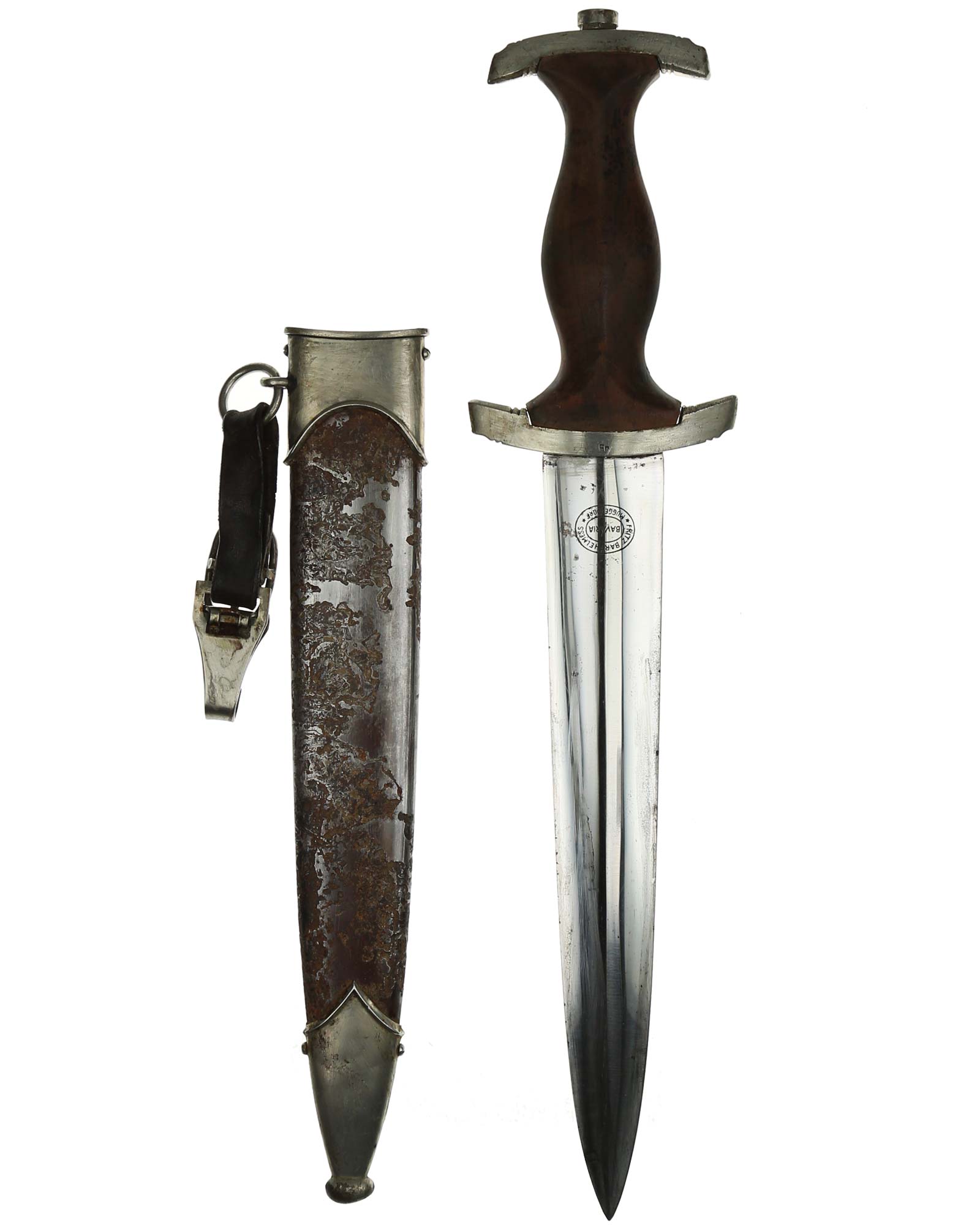 SA-Dolch Fritz Barthelemes (BAVARIA) – frühe Fertigung mit klarer Devise und Herstellerätzung