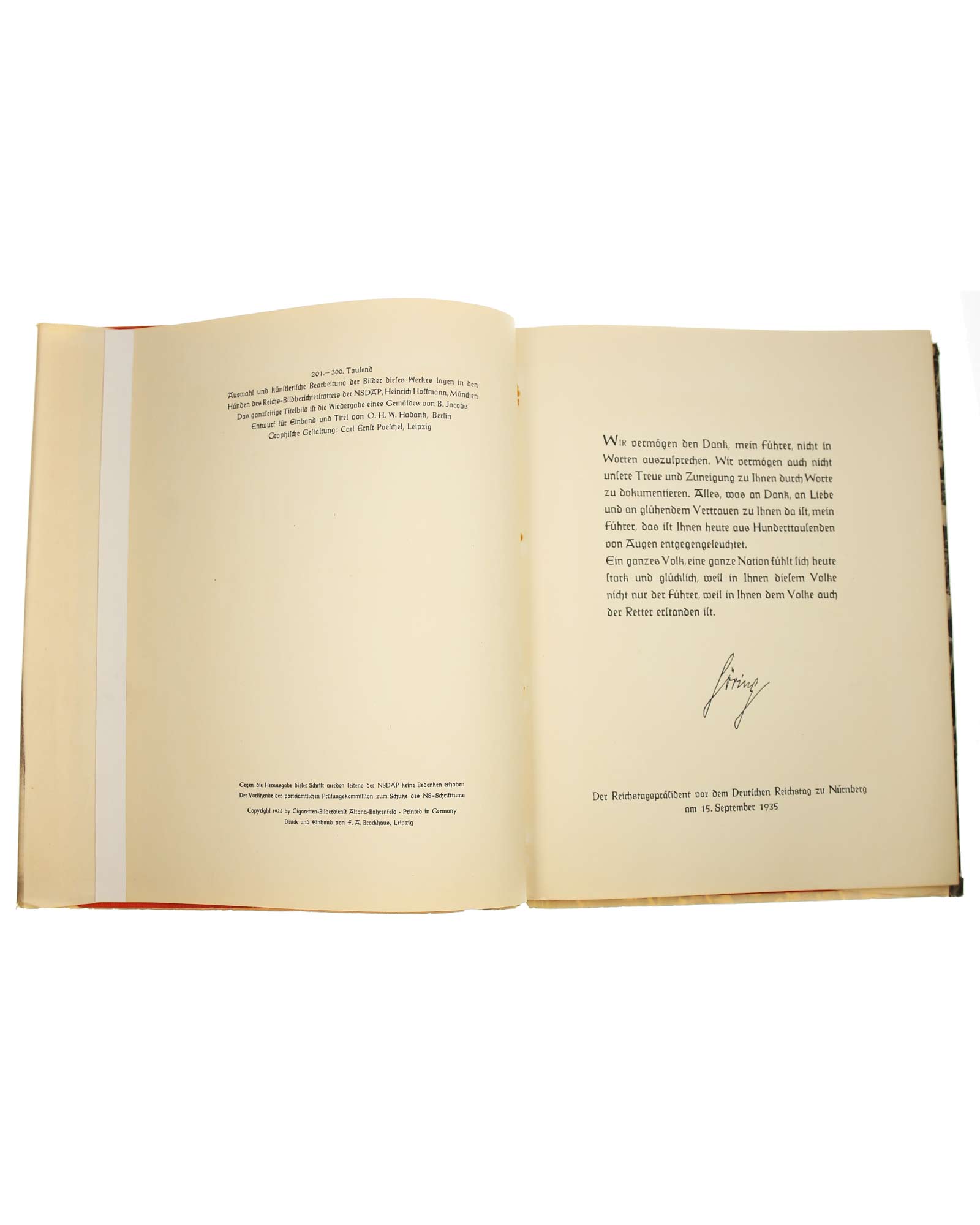 Adolf Hitler Bilderalbum – Innenseiten ohne eingeklebte Sammelbilder