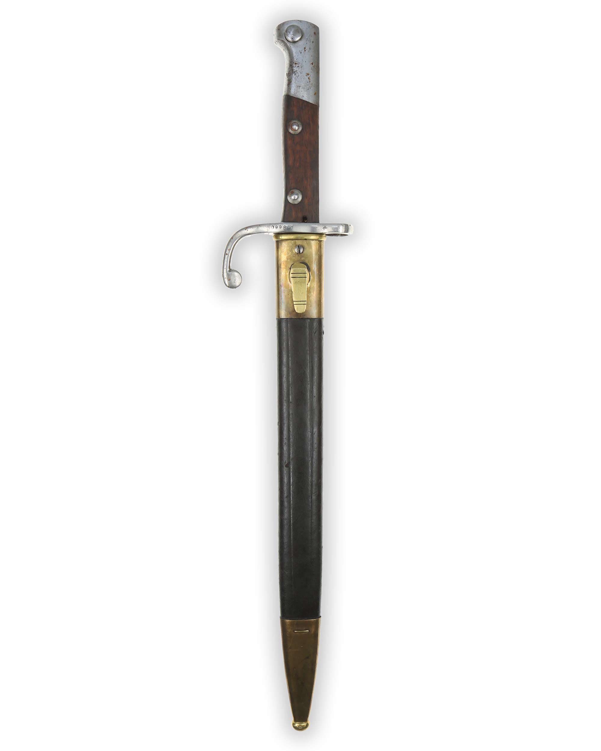 Brasilien Seitengewehr M1908 Mauser Simson & Co. Suhl mit Lederscheide Gesamtansicht
