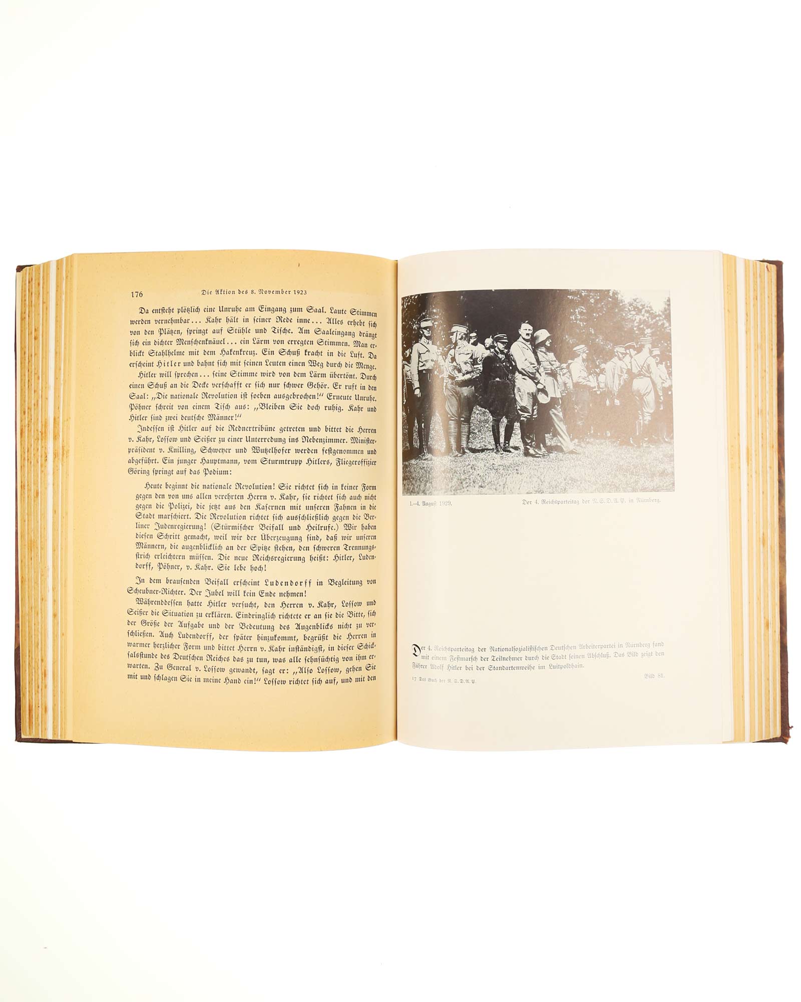 Detailansicht Bild- und Textseiten der NSDAP-Bücher