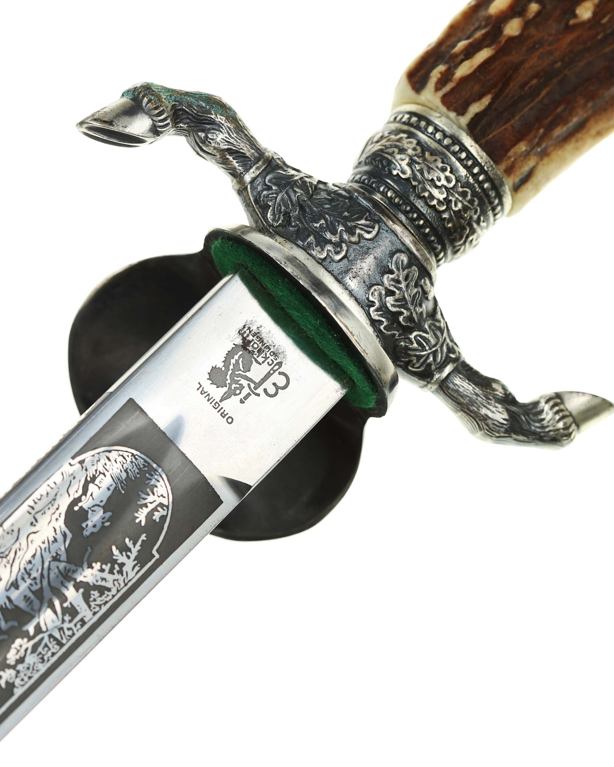 DJ hunting sidearm luxury version Carl Eickhorn Solingen – grip details and guard plate