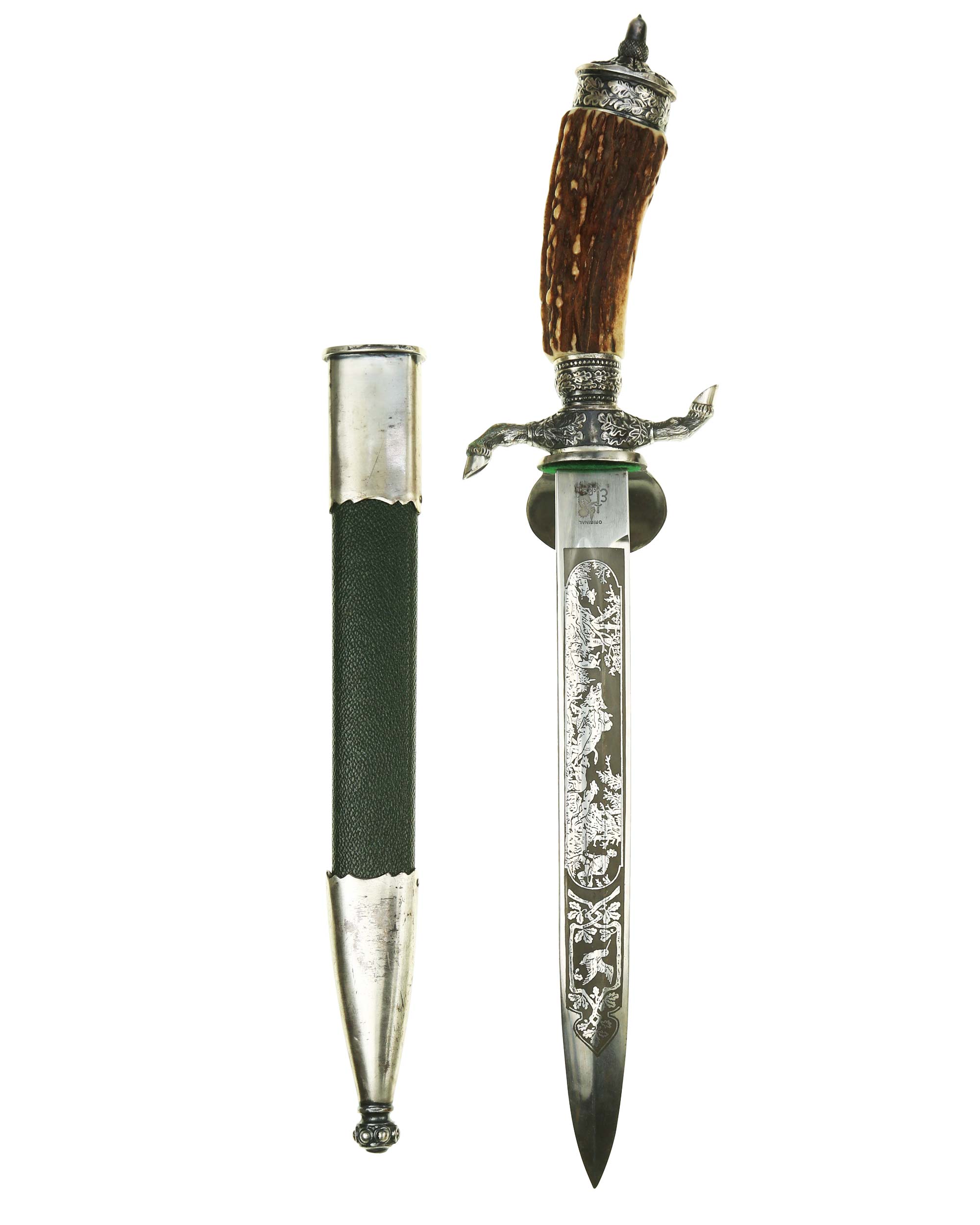 Deutsche Jägerschaft Model 1711 hunting sidearm Eickhorn Solingen – etched blade