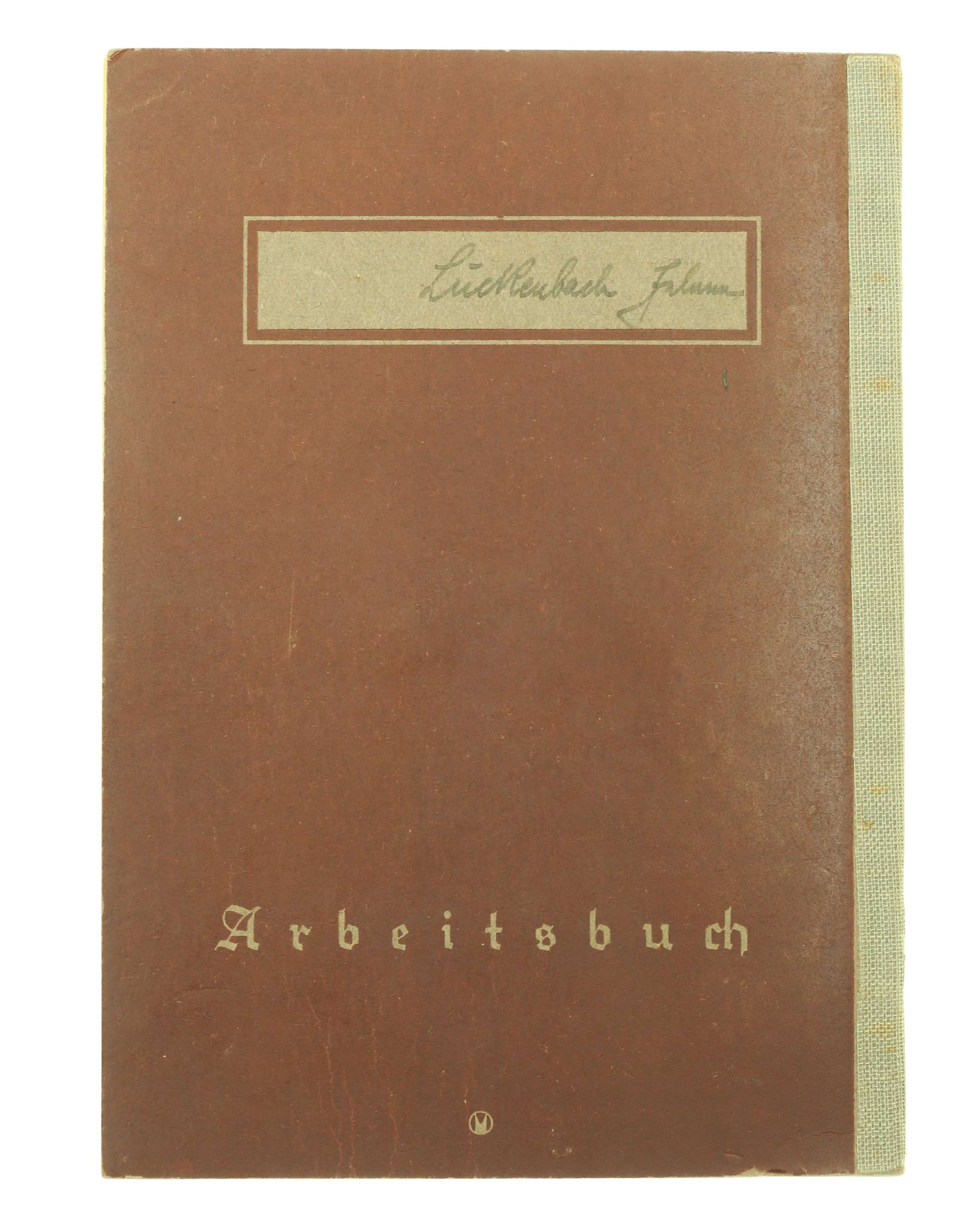 Arbeitsbuch des Deutschen Reiches – Innenseiten mit zeitgenössischen Eintragungen