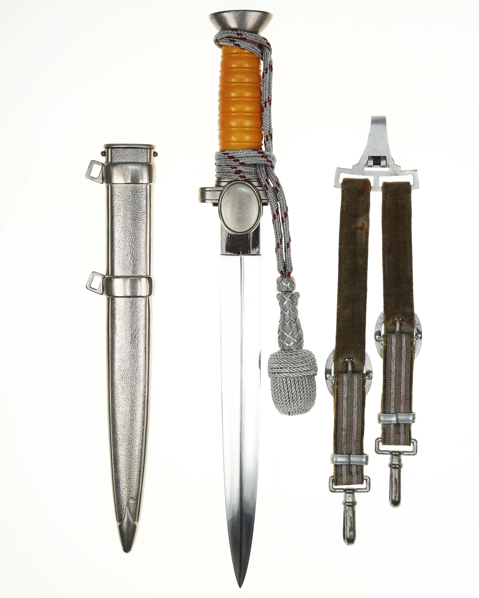 DRK Leader’s dagger – grip with yellow synthetic handle and medallion with DRK eagle