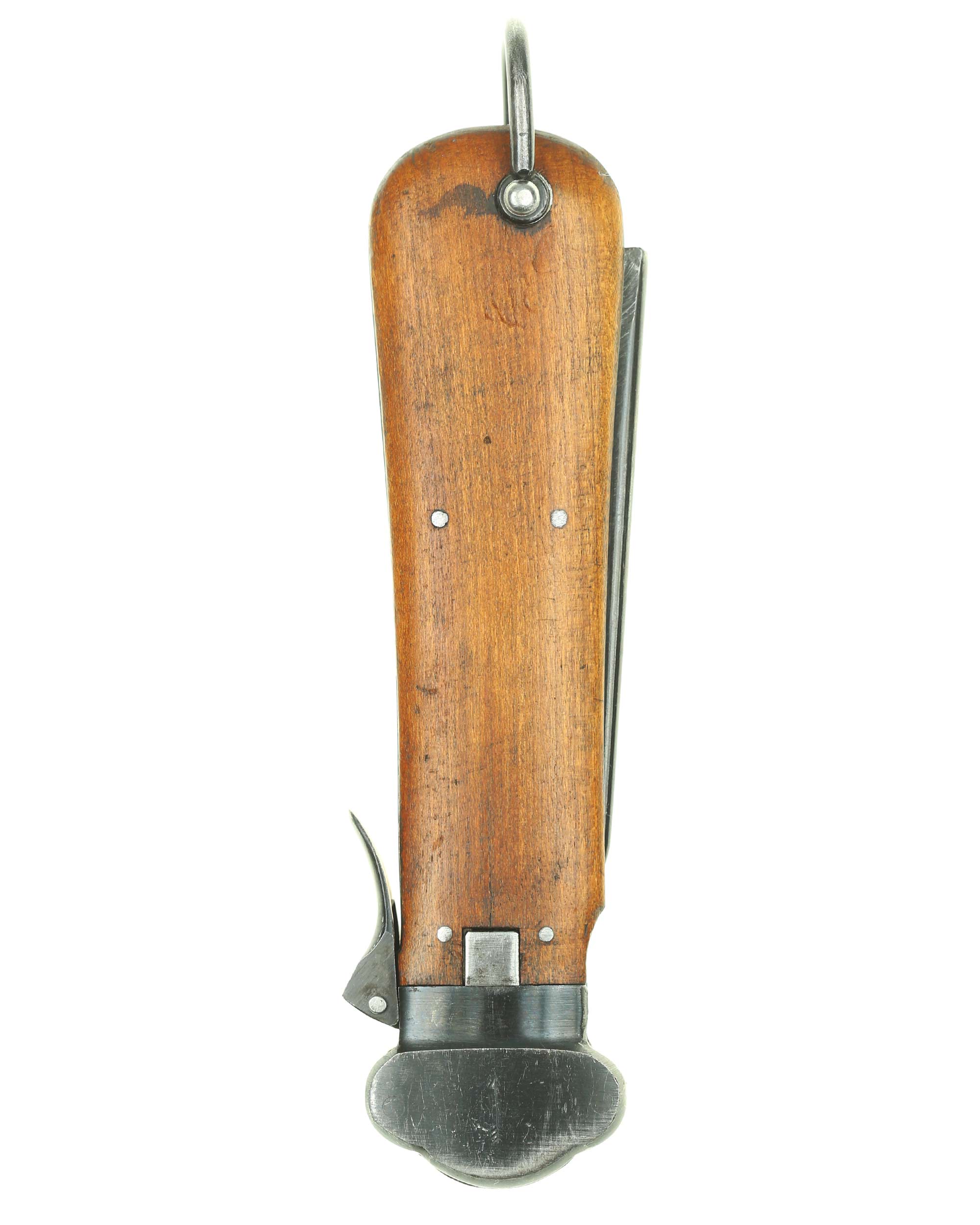 Paratrooper Gravity Knife 2nd Model Type IIa with wooden grip plates and metal housing
