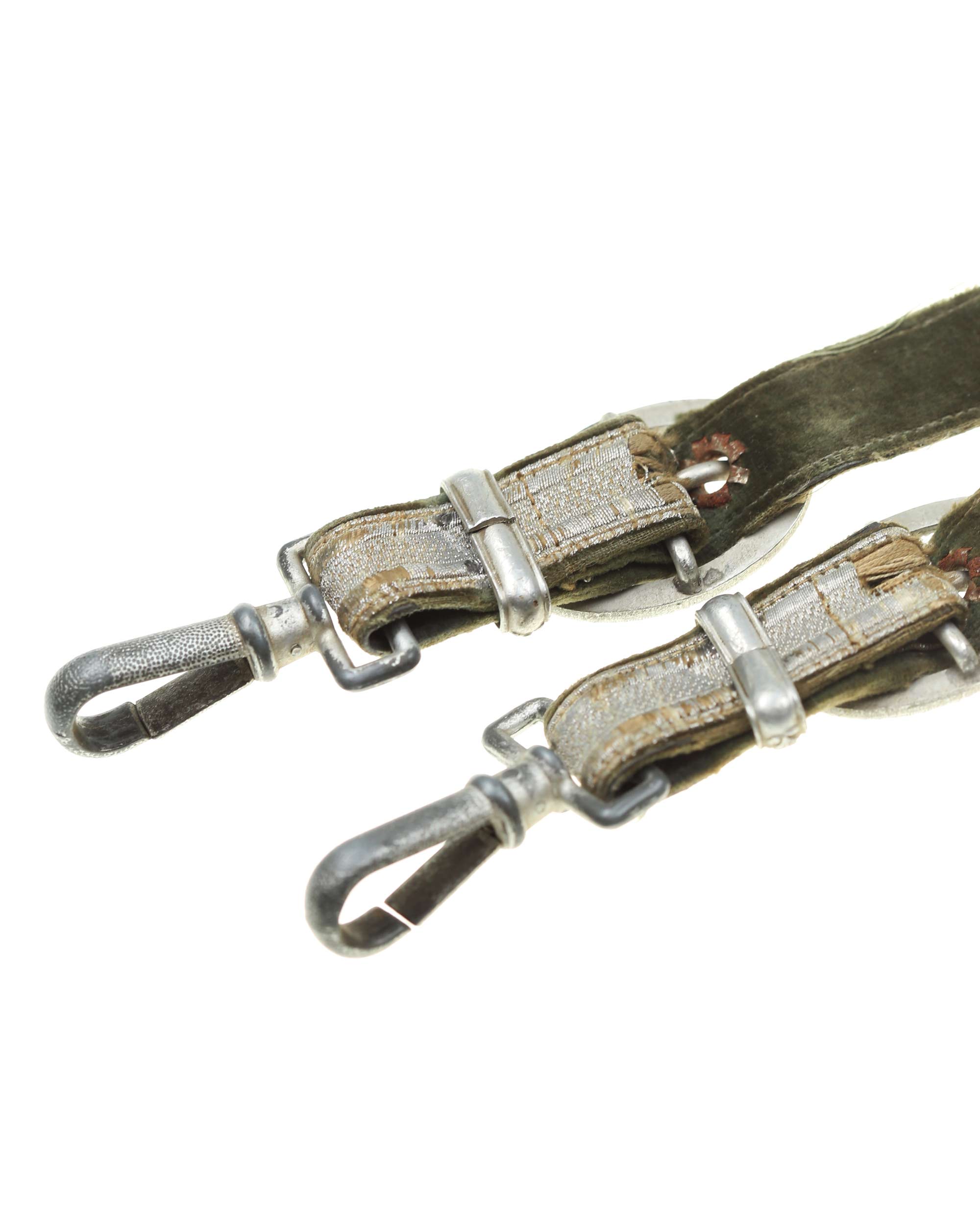 Heeres-Offiziersdolch Gehänge – Tragehaken und Lederpartien, unmarkiert