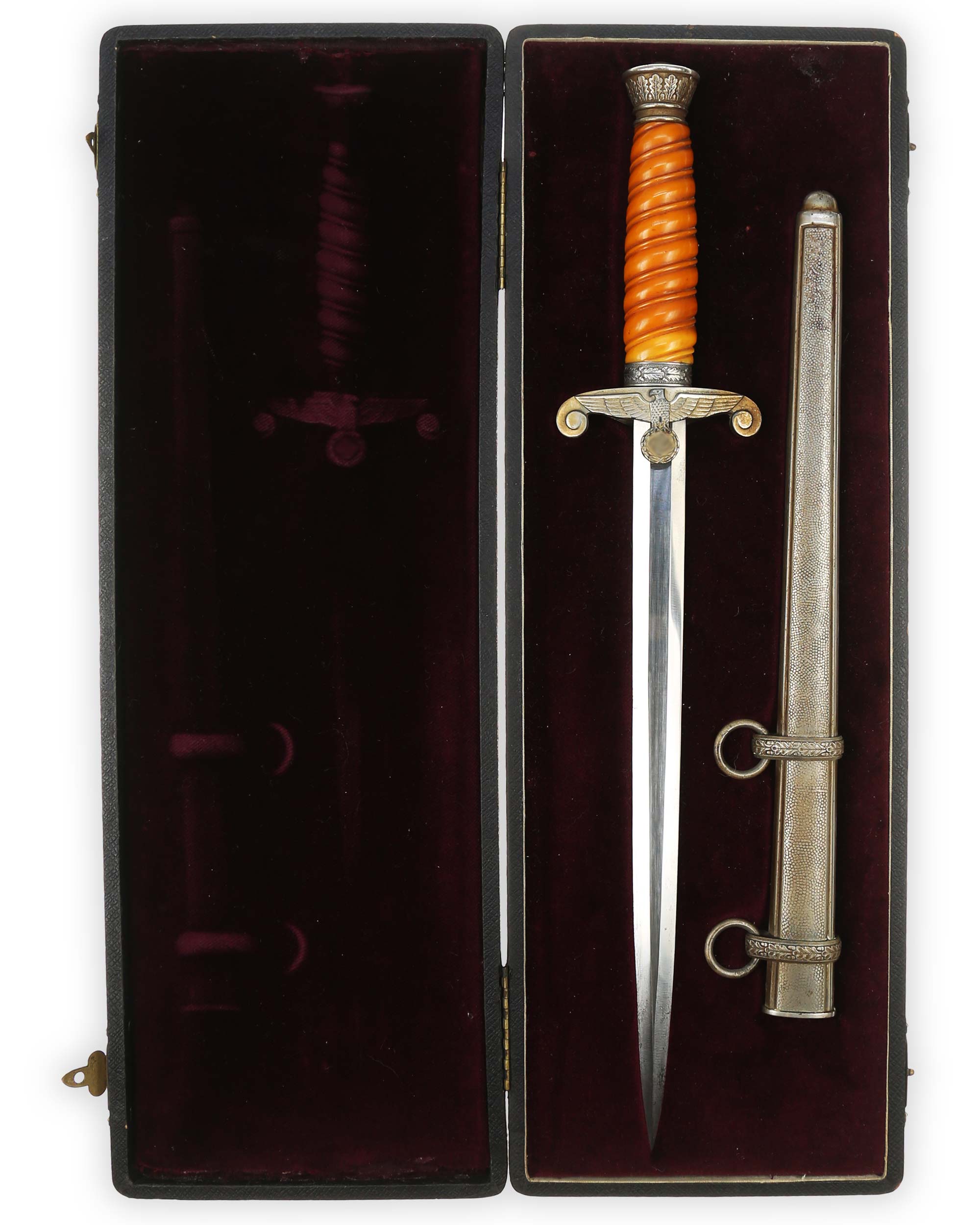 Армейский офицерский кортик обр. 1935 г. в футляре Rich. Abr. Herder Solingen общий вид