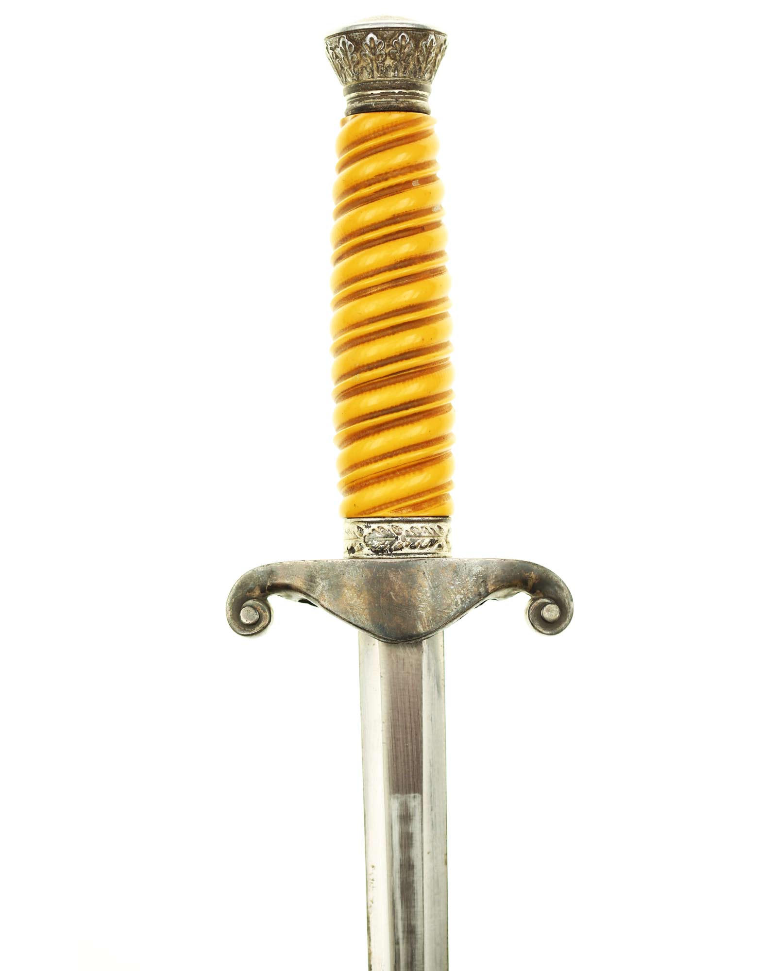 Ungemarkte Klinge des Heeres-Offiziersdolches M1935 mit originalem Stoßleder