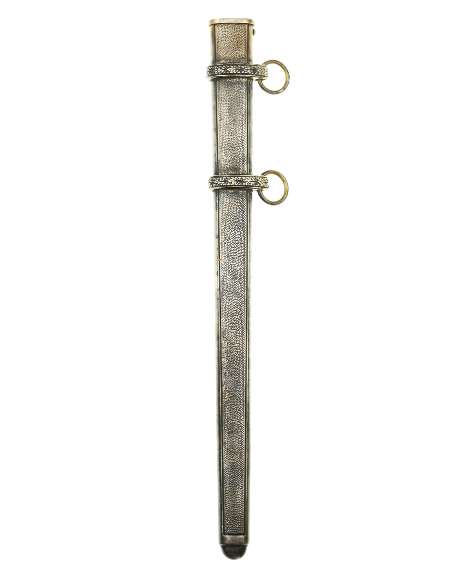 Scheide des Heeres-Offiziersdolches Modell 1935 mit gekörnter Oberfläche und Trageringen