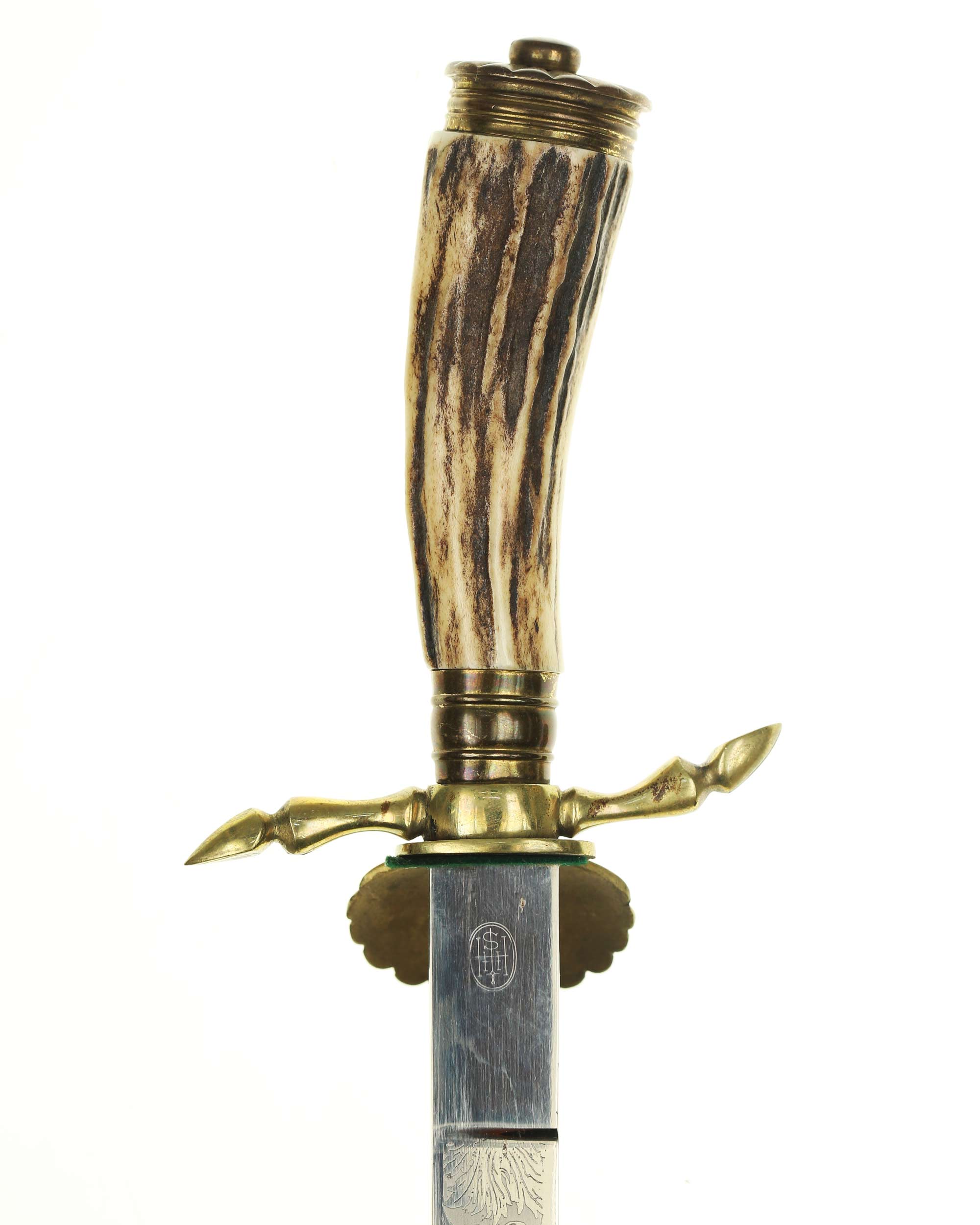 Stag horn grip hilt and E and F Hörster Solingen maker marking