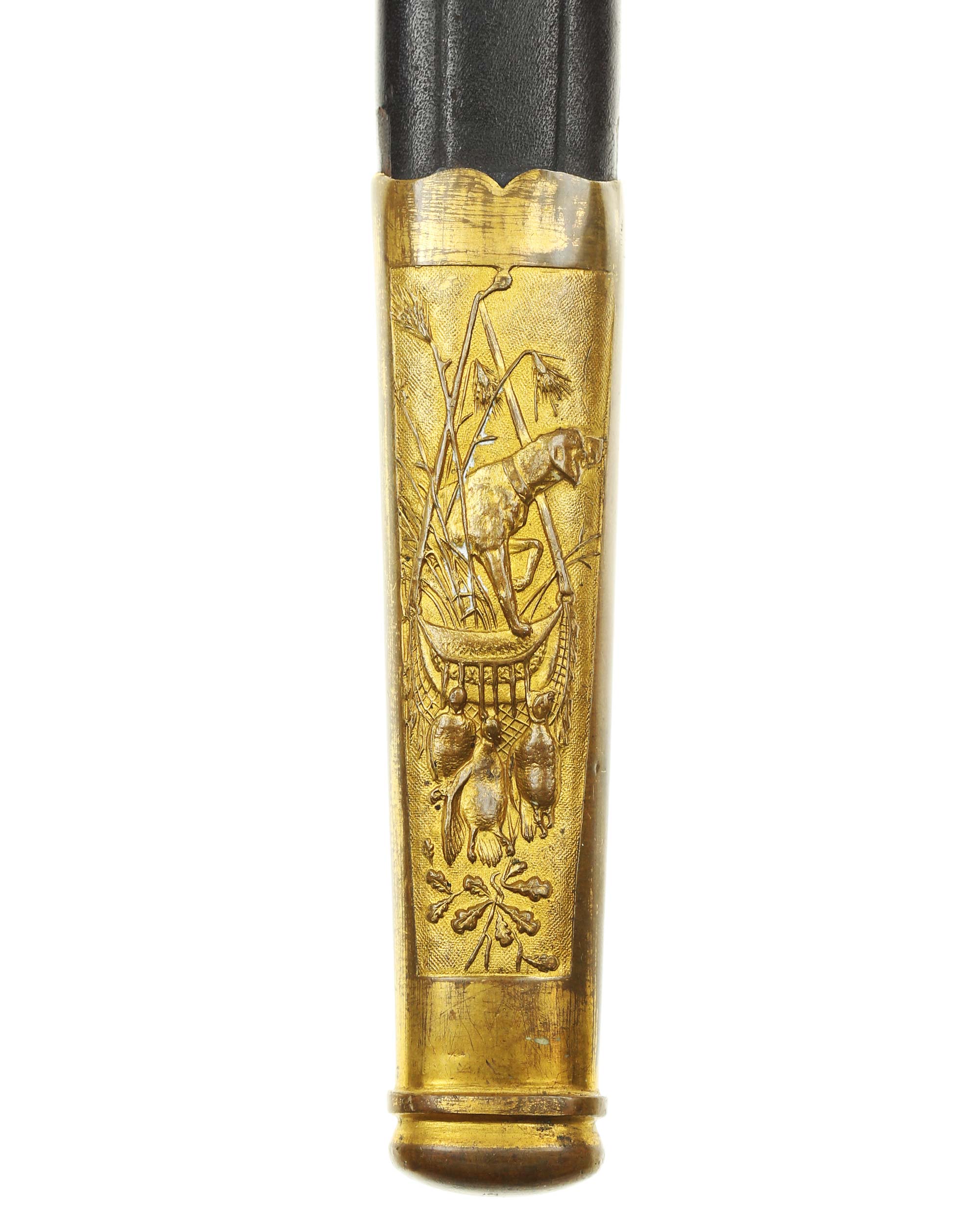 Forester’s cutlass model 1212 – black leather scabbard with decorated mounts