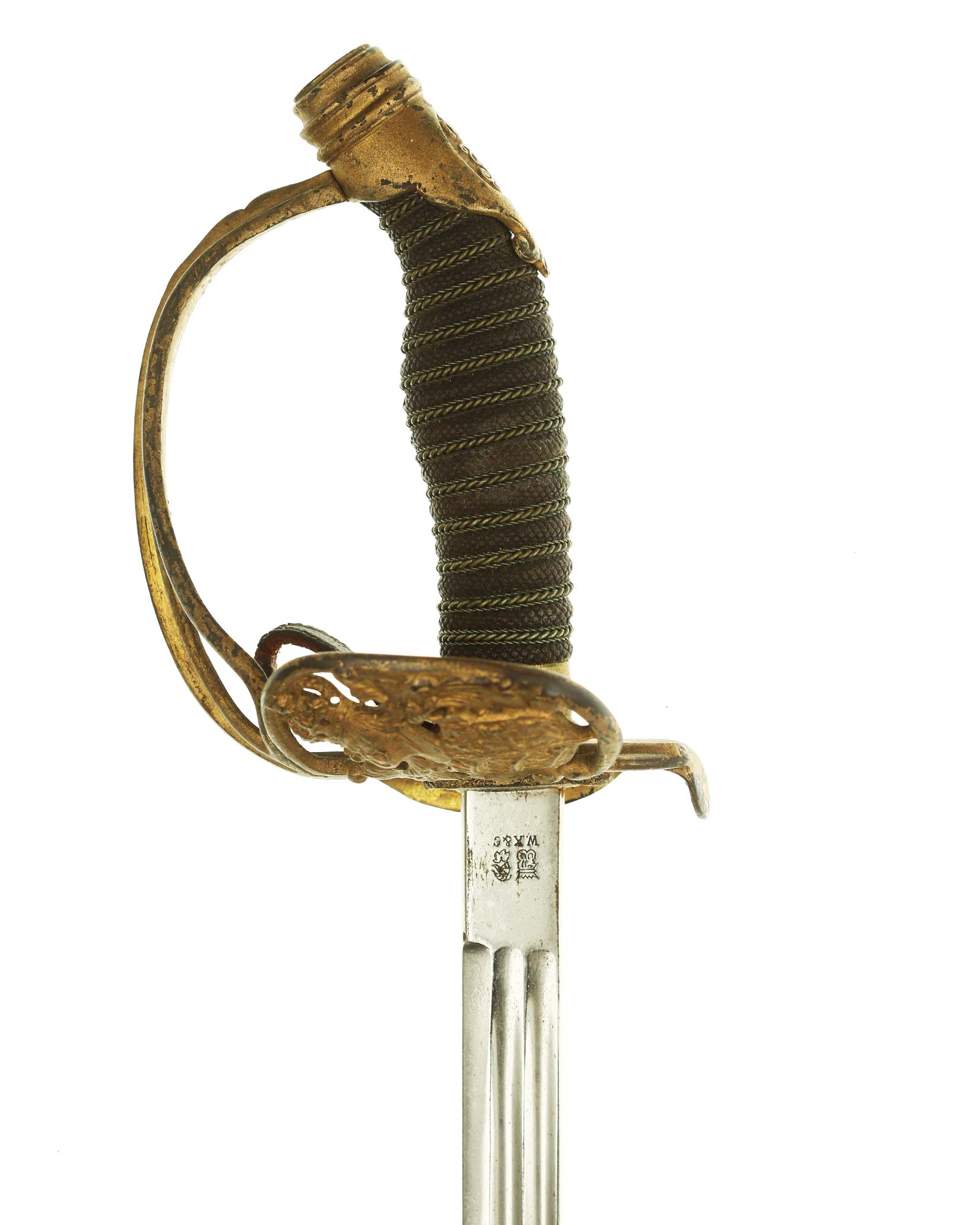 Preußischer Infanterie-Offiziersdegen – Klingenätzung und Ornamentband
