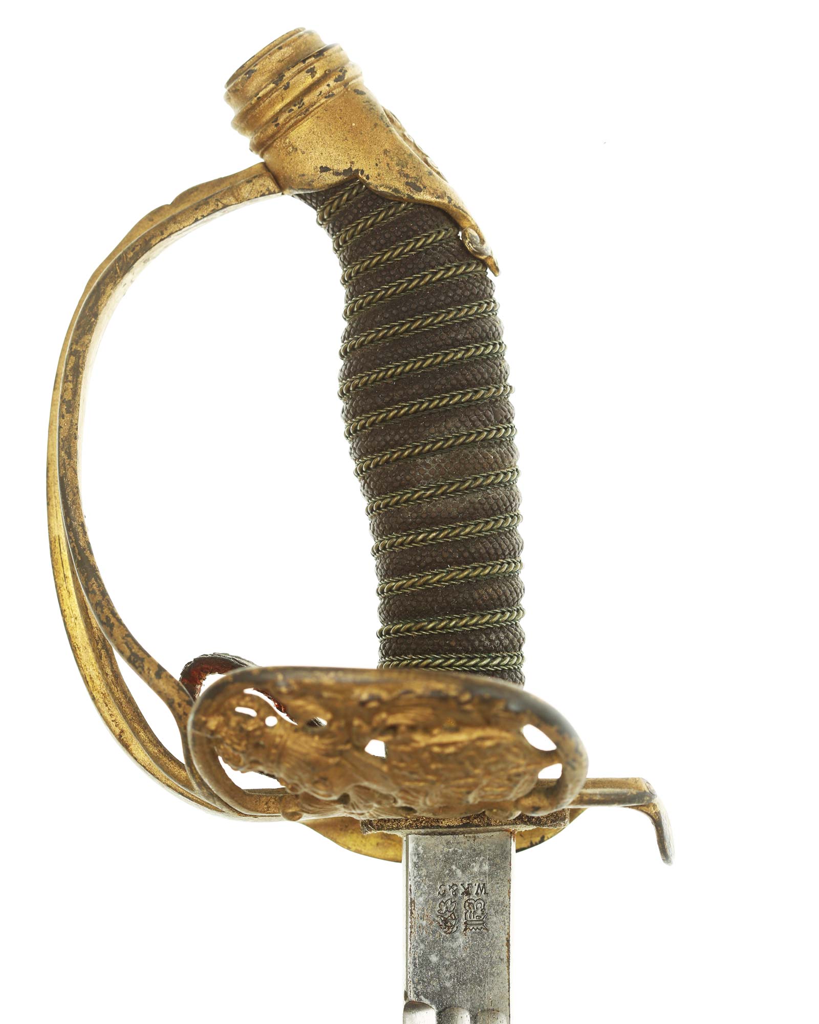 Infanterie-Degen Preußen – Chape der Scheide, Abschlussdetail