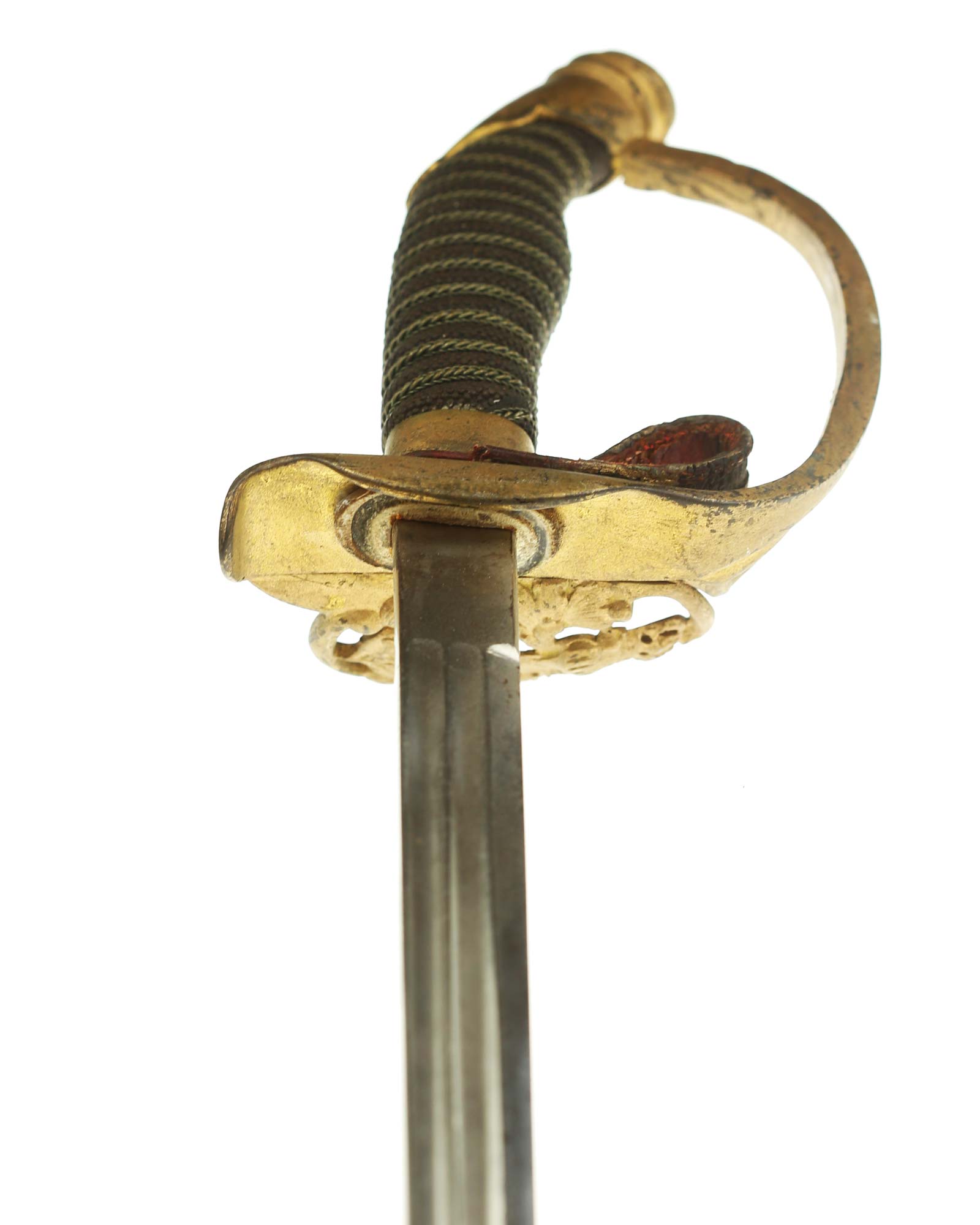 Preußischer Infanterie-Offiziersdegen – Drahtwicklung, Zustand Nahaufnahme