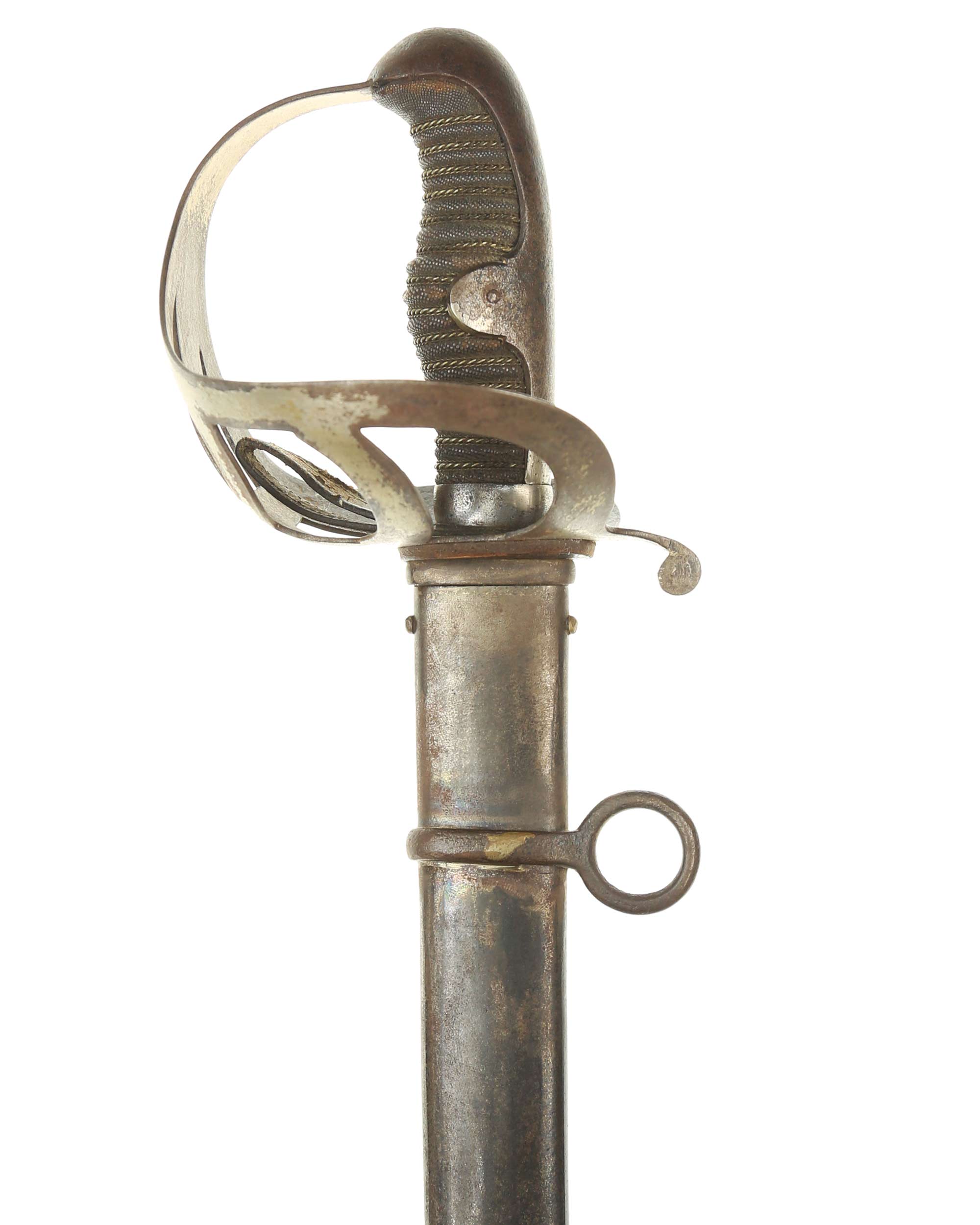 Kavallerie Offizierssäbel nach preußischem Muster M1852 Griff Gefäß und Stahlscheide
