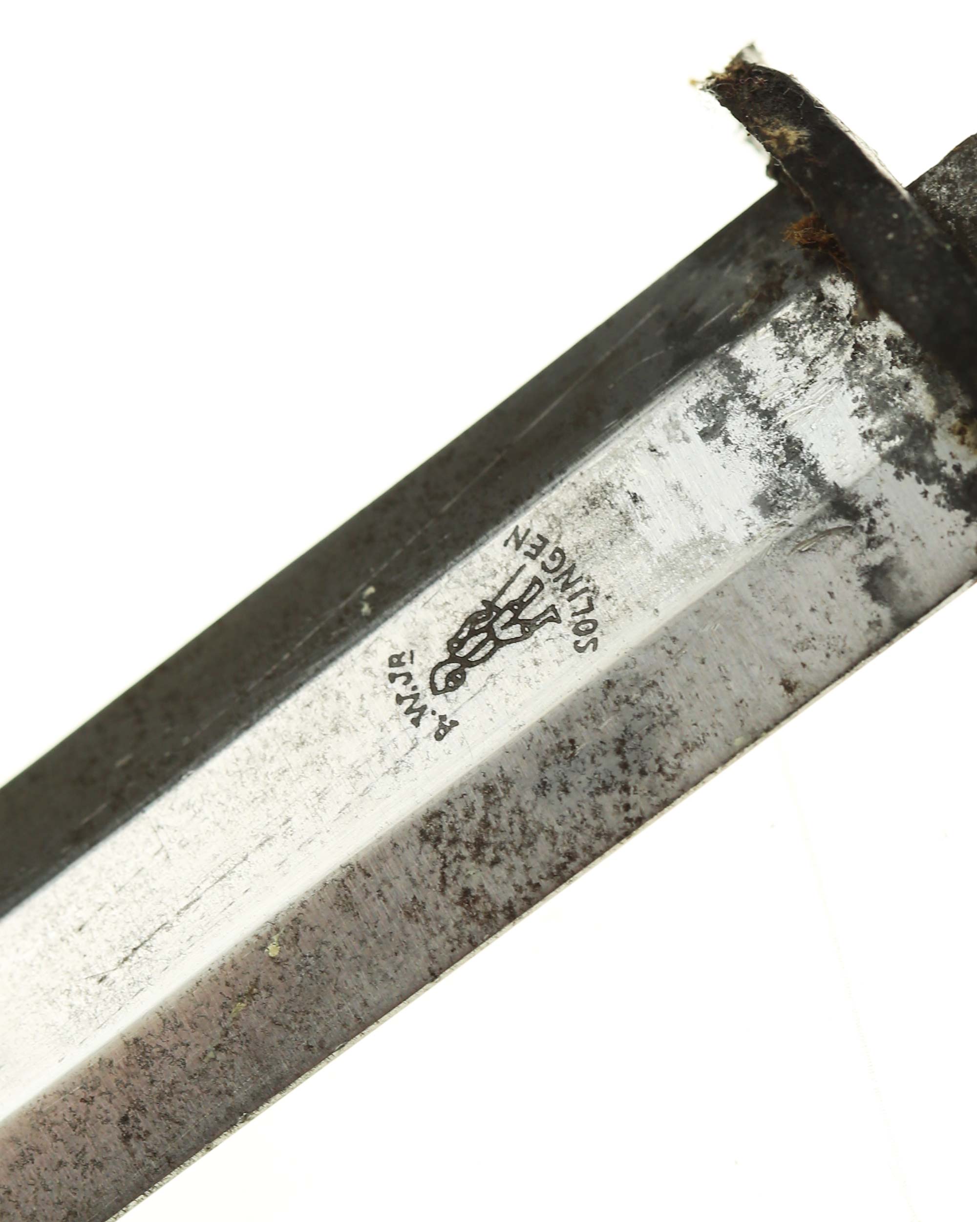 Klinge für Heeres oder Luftwaffen Offiziersdolch – Detail mit Lederpastille