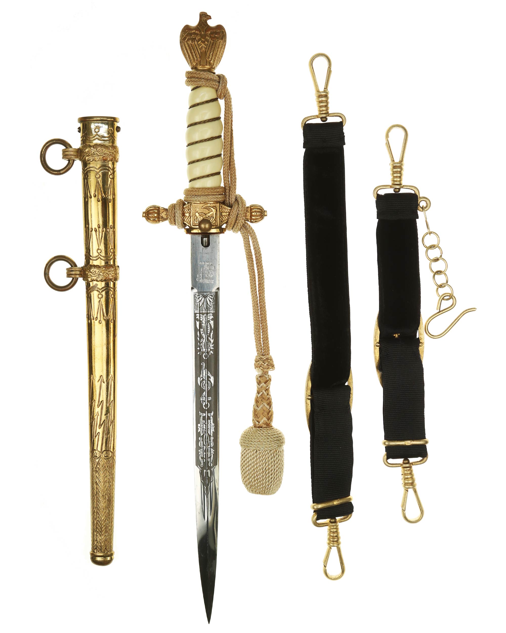 Рукоять кинжала Кригсмарине с проволочной обмоткой и навершием орла