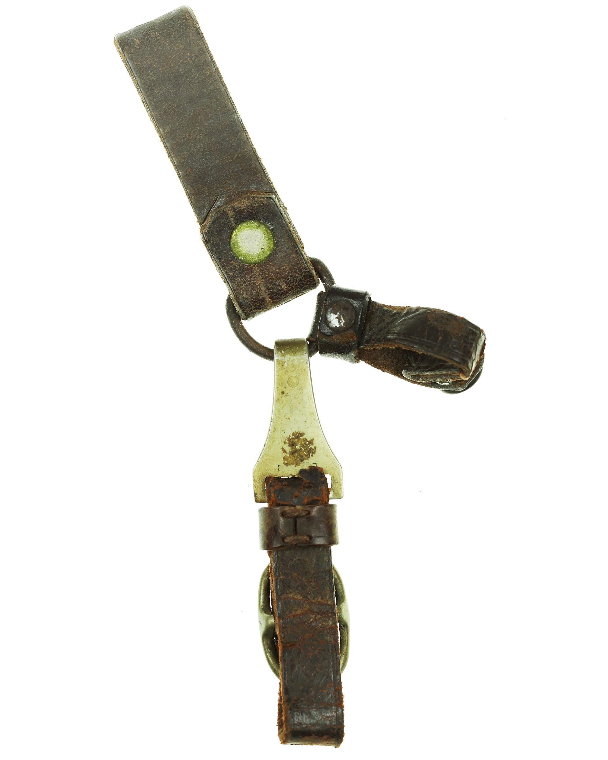 Service dagger leather hanger – hook and fastening detail
