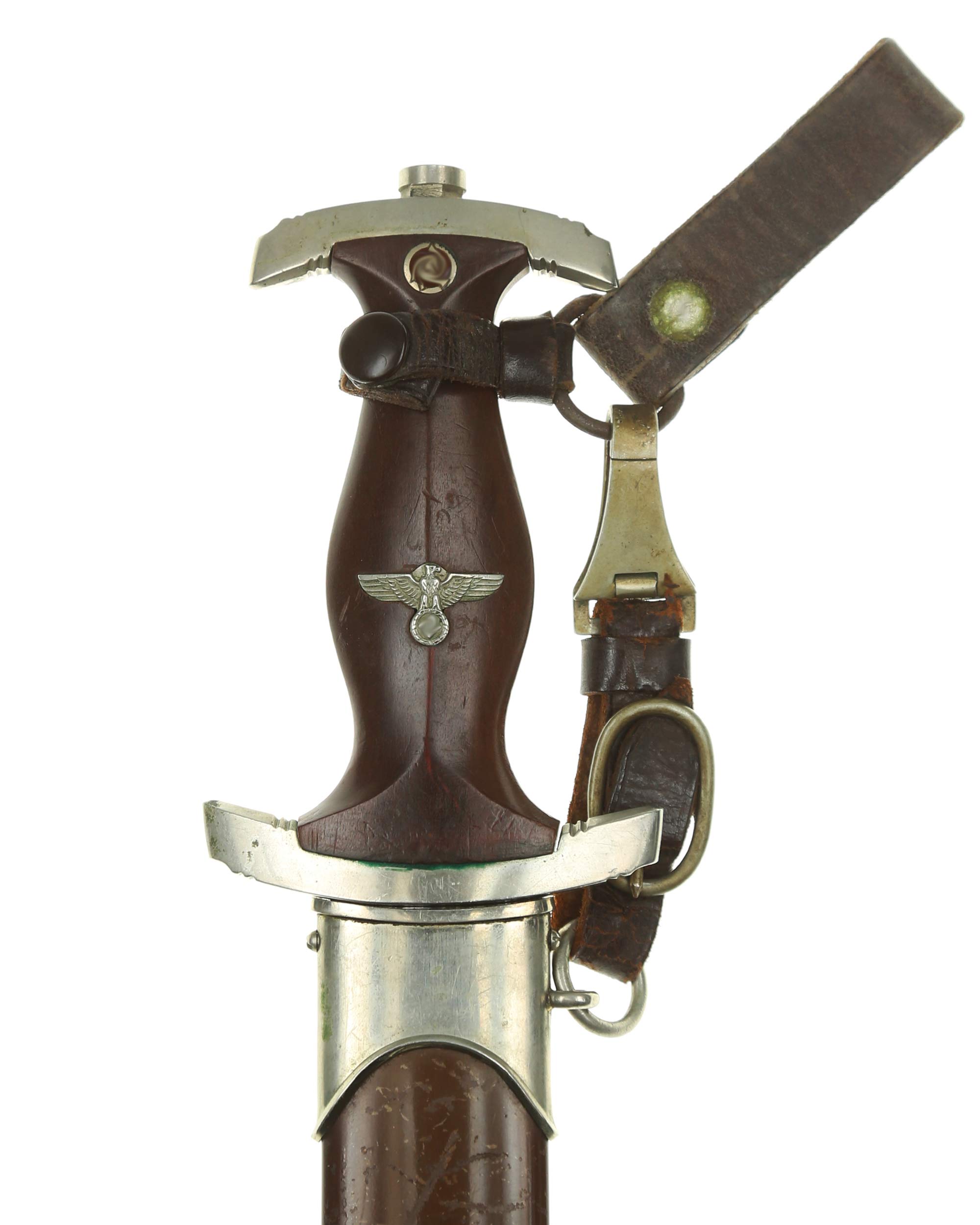 3-piece leather hanger early type – reverse view