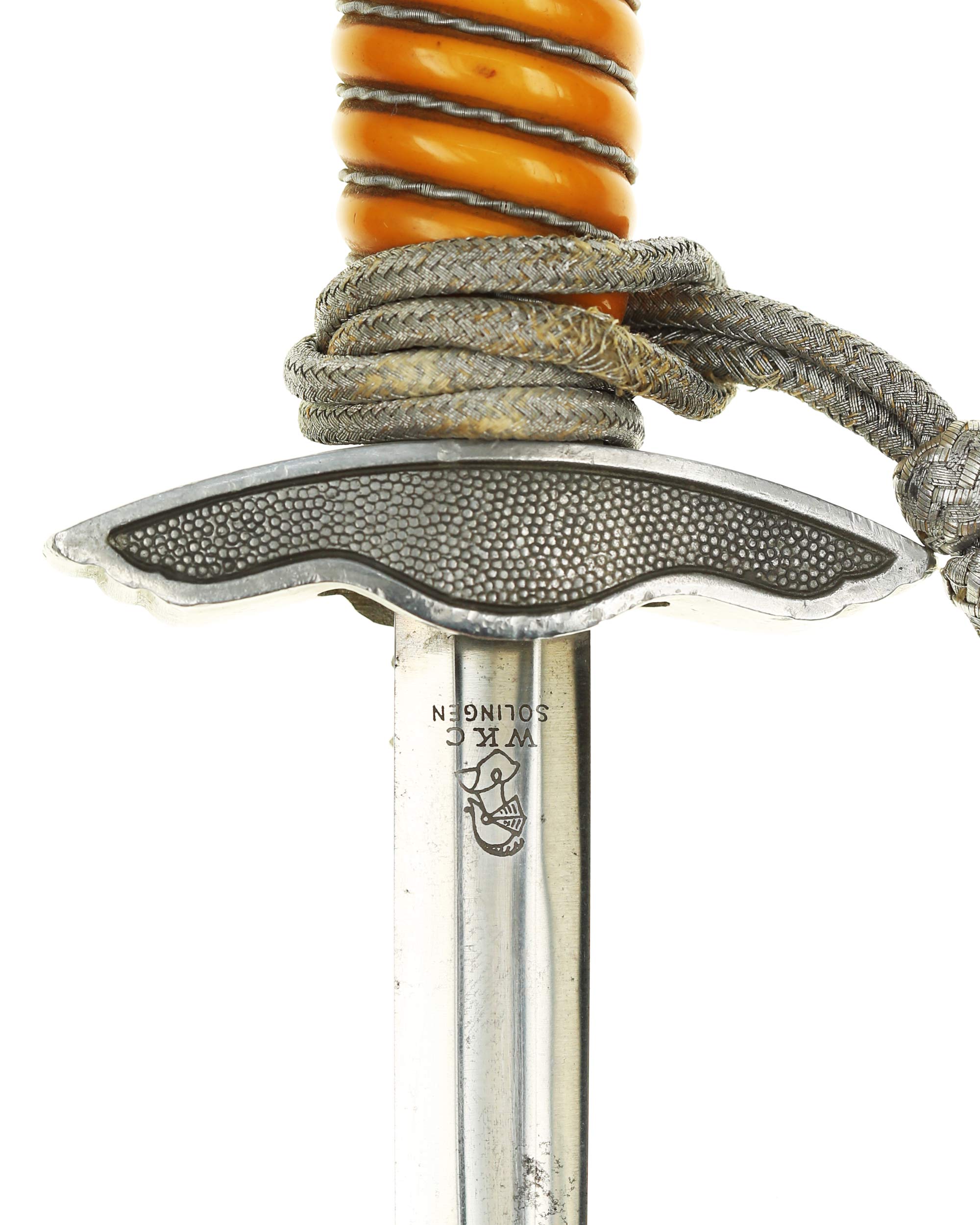 Luftwaffen Offiziersdolch – Scheide mit eichenlaubverzierten Scheidenbändern