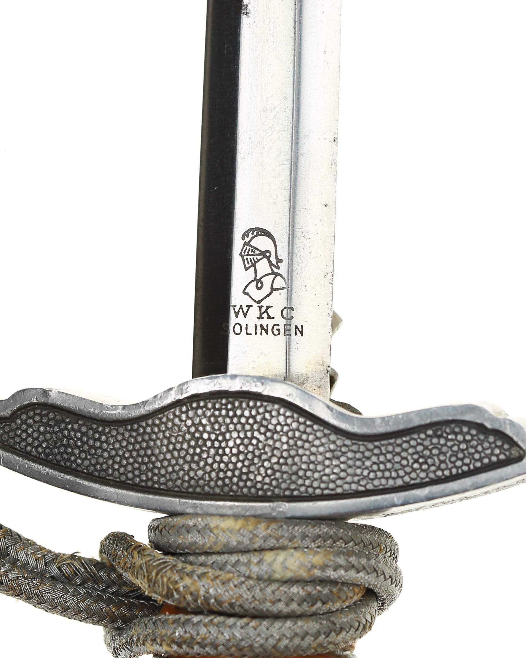 Luftwaffen Dolch 1937 – flugzeuggraue Stahlscheide mit Trageringen