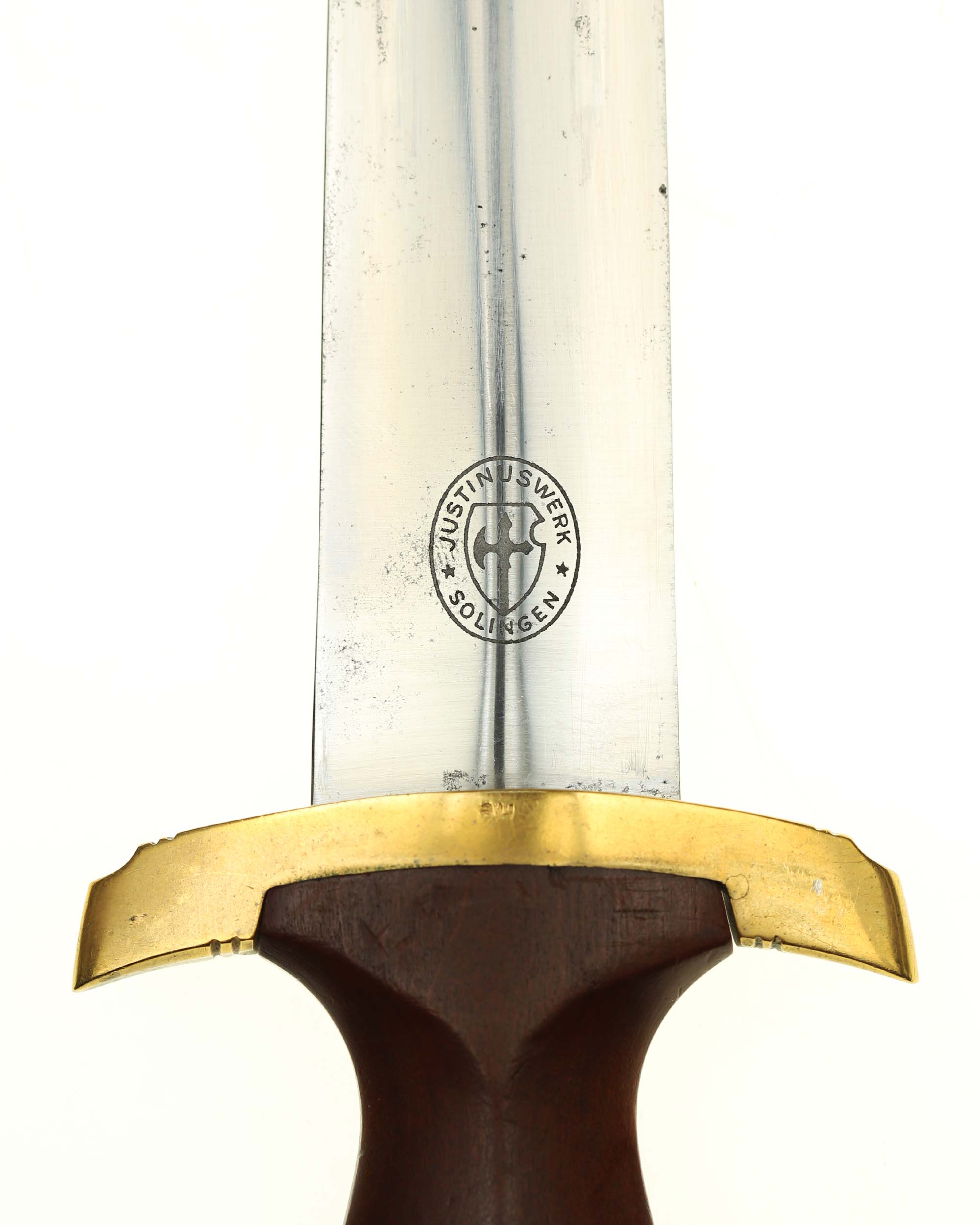 Marine SA Dolch – frühes braunes Ledergehänge mit vergoldeten Metallteilen