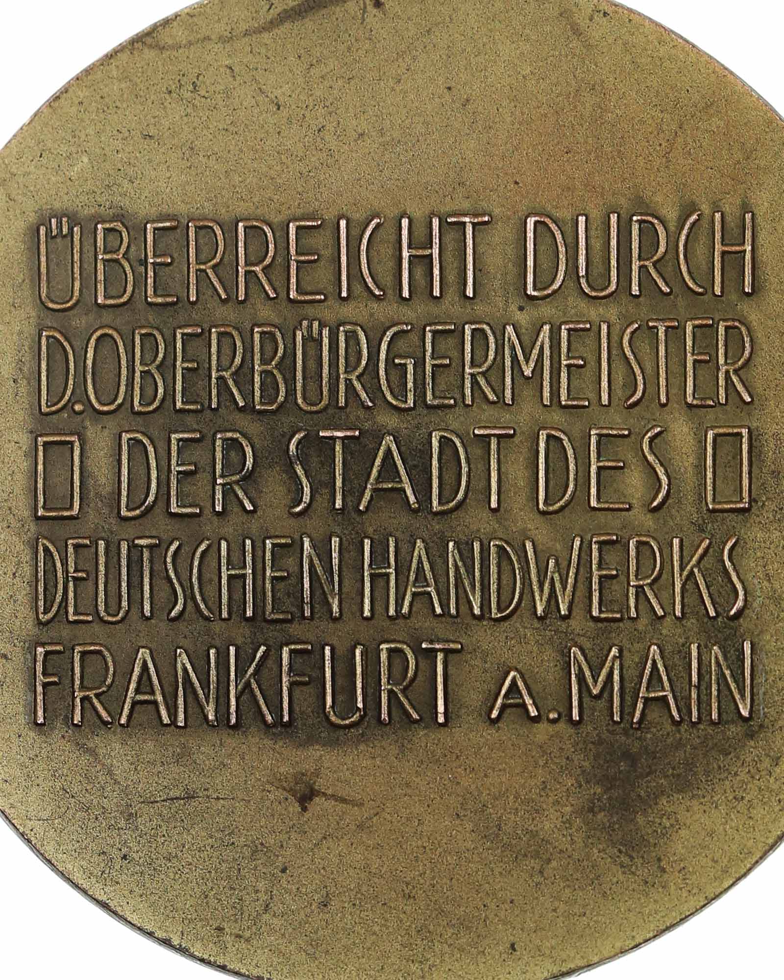 NSFK Tischmedaille 1938 – Detailansicht Prägung und Patina