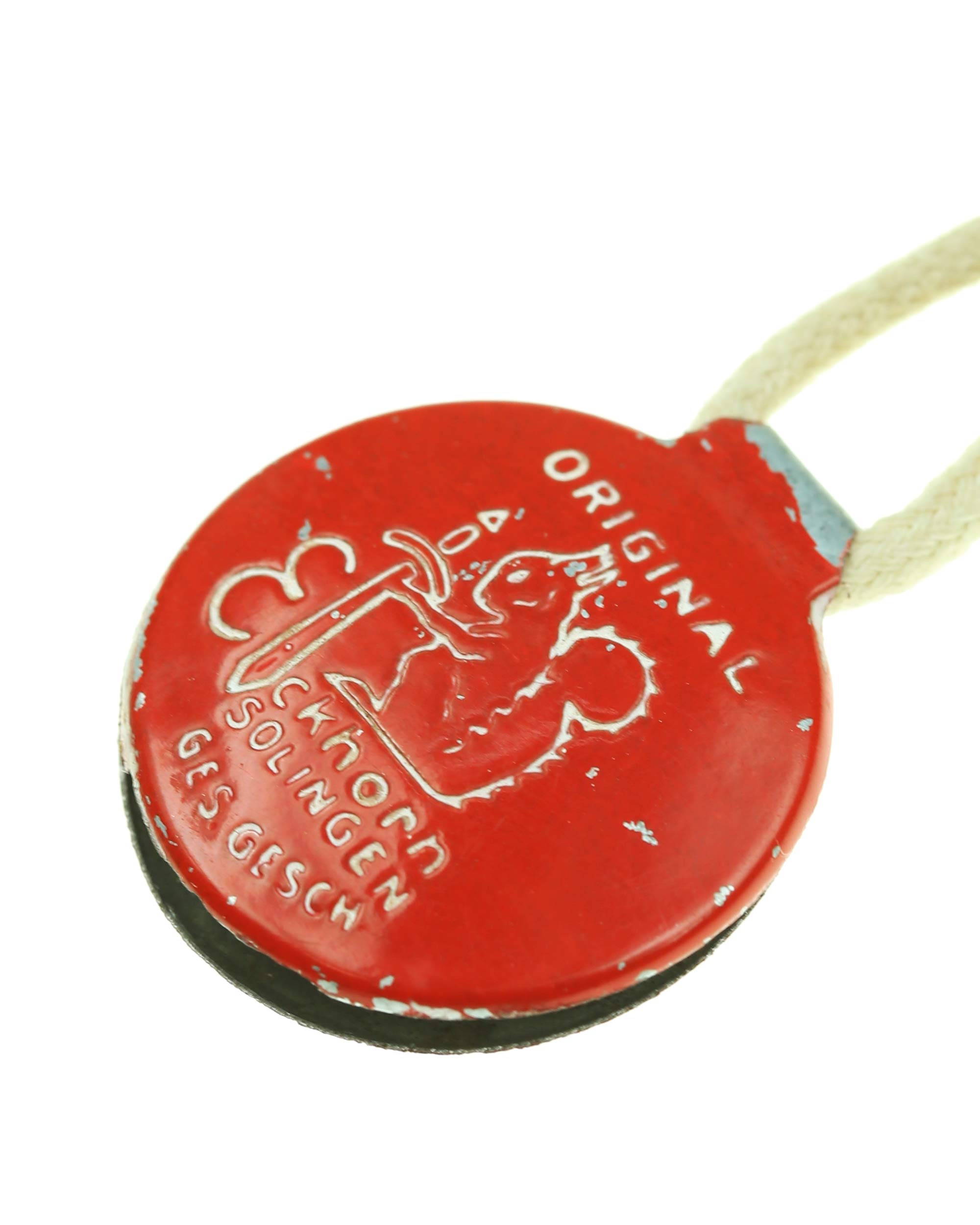 Eickhorn metal control tag red – complete front view